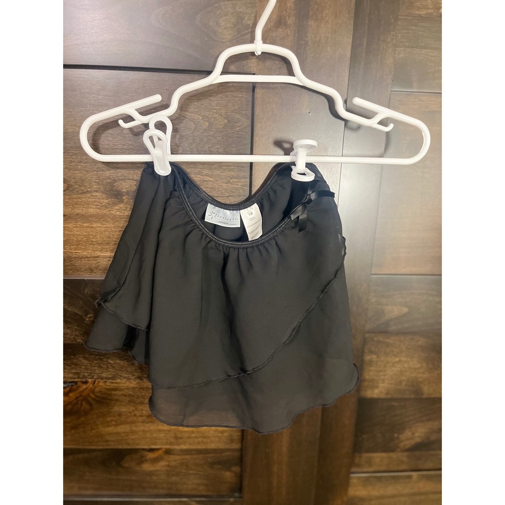 Freestyle by Danskin Kids Black Chiffon Ballet Dance Skirt Size 7/8 Medium